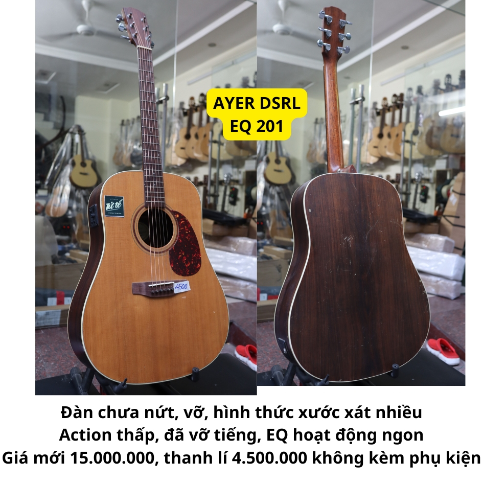 Đàn Guitar Cũ Acoustic Ayer Dsrl Eq Fishman 201 ( mới 16.000.000 )