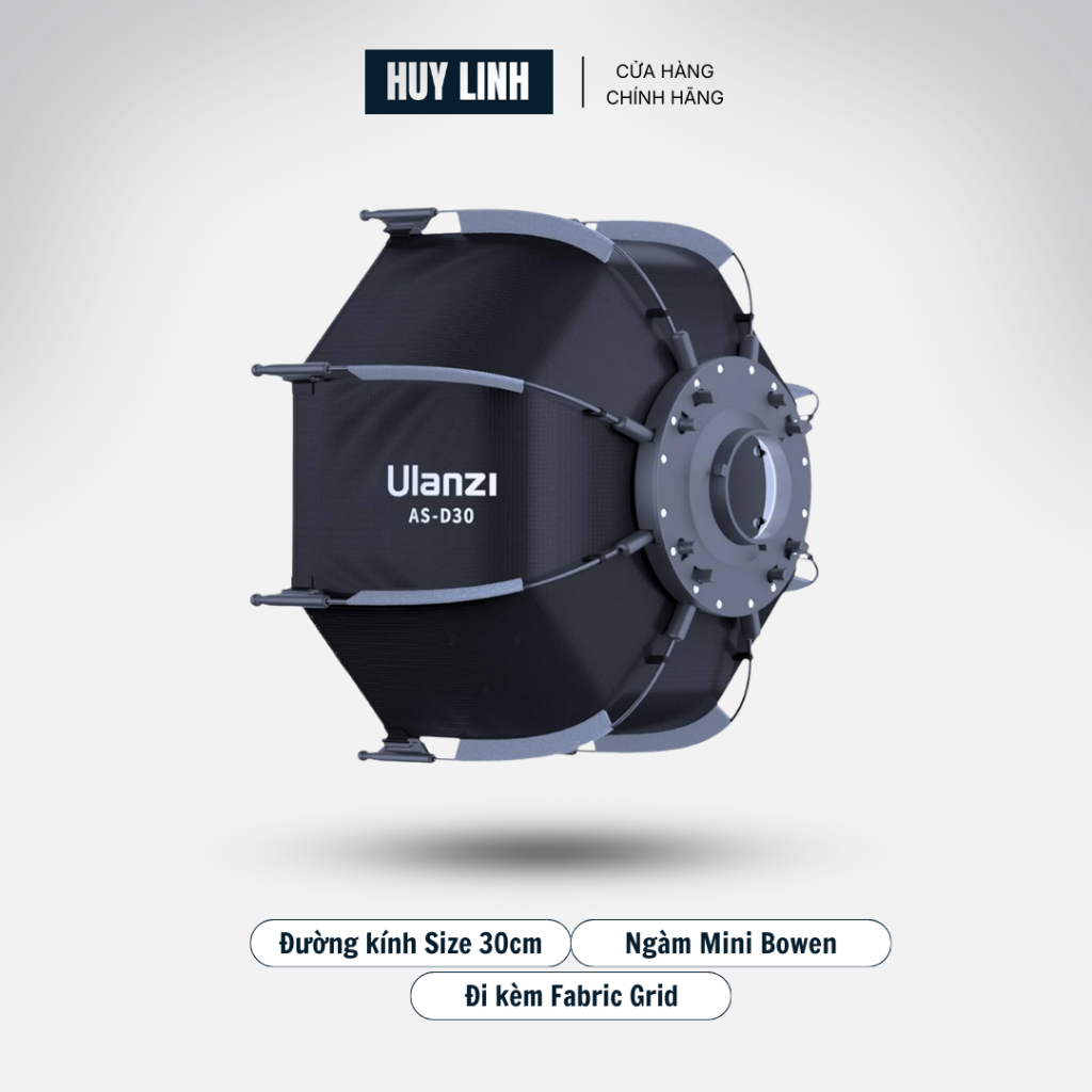 Softbox Ulanzi AS-D30 Bát giác tổ ong 30cm ngàm Mini Bowen chính hãng