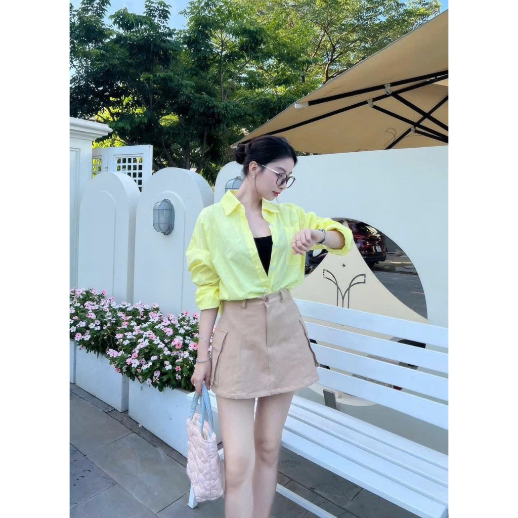 SET SOMI VÀNG + ÁO ĐEN + CV KAKI