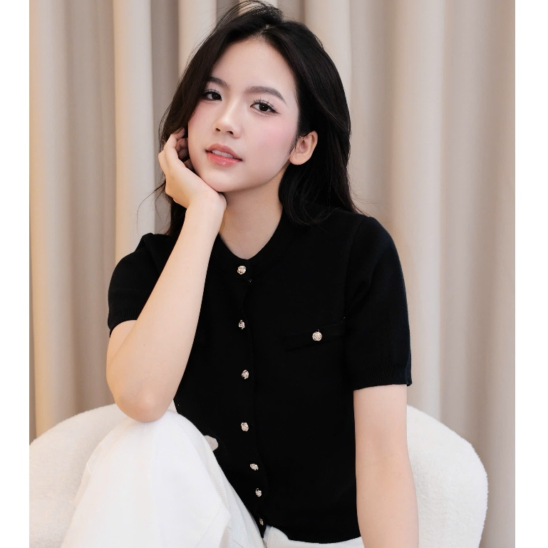 (BST hè HTIQUE) Ao len dệt kim siêu sang chảnh, Áo len cao cấp hồng pastel HT25 | BigBuy360 - bigbuy360.vn