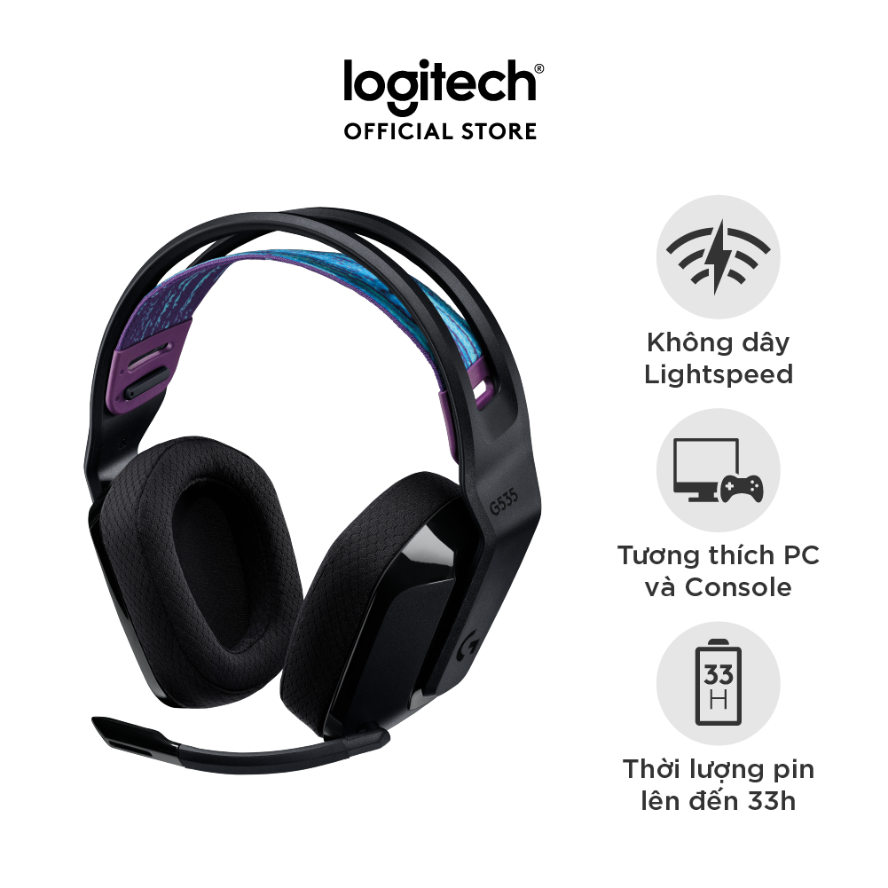 Hannah x Logitech - Tai nghe gaming không dây Lightspeed Logitech G535 - Nhẹ, âm thanh nổi PC, PS4, 