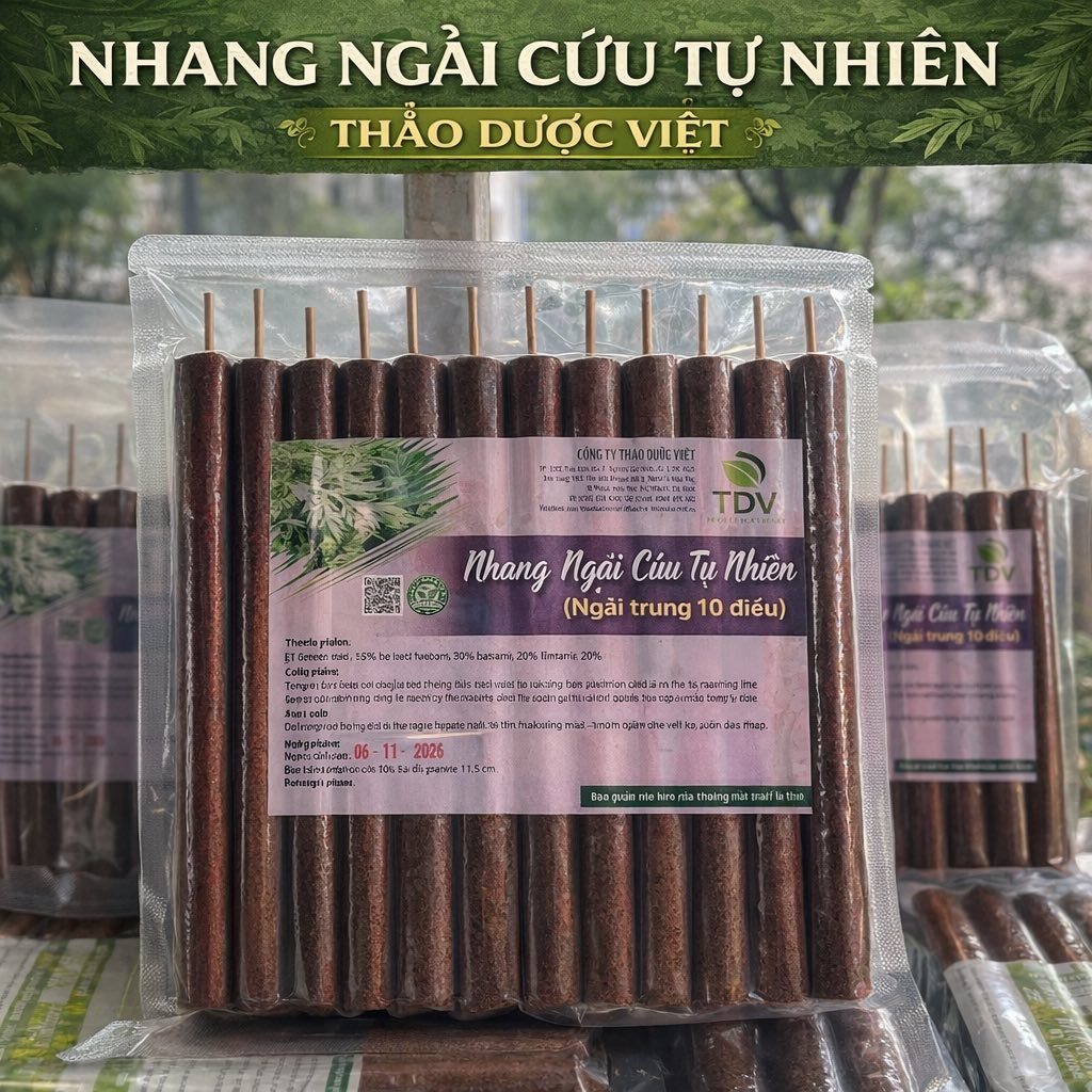 Nhang Ngải Cứu Loại Dài 18cm - Dụng Cụ Diện Chẩn - Hàng công ty Thảo Dược Việt