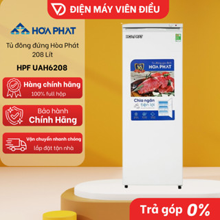 HPF UAH6208 - Tủ Đông Đứng Hòa Phát 208 Lít HPF UAH6208 Nhiều Ngăn Tiết Kiệm Điện Chính Hãng