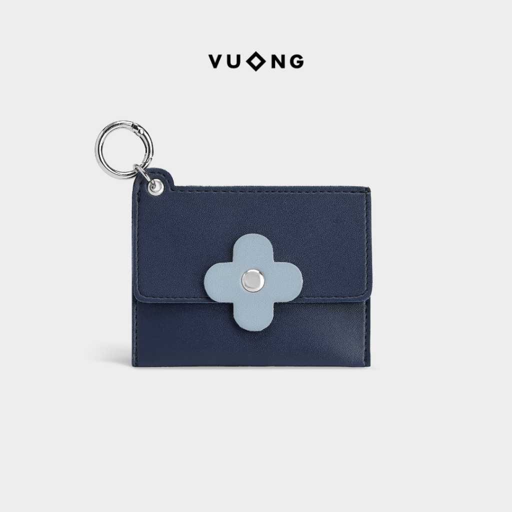 Ví mini Vuông Shop Hoa may mắn burgundy