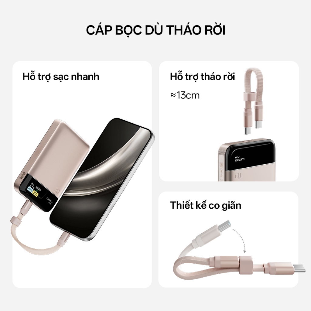 CUKTECH Pin Dự Phòng Từ Tính Sạc Nhanh 55W 10000mAh  Hỗ Trợ Sạc Không Dây Tích Hợp Dây cho iP 17–12 | BigBuy360 - bigbuy360.vn