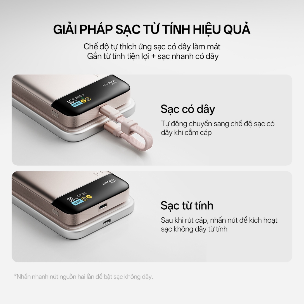 CUKTECH Pin Dự Phòng Từ Tính Sạc Nhanh 55W 10000mAh  Hỗ Trợ Sạc Không Dây Tích Hợp Dây cho iP 17–12 | BigBuy360 - bigbuy360.vn
