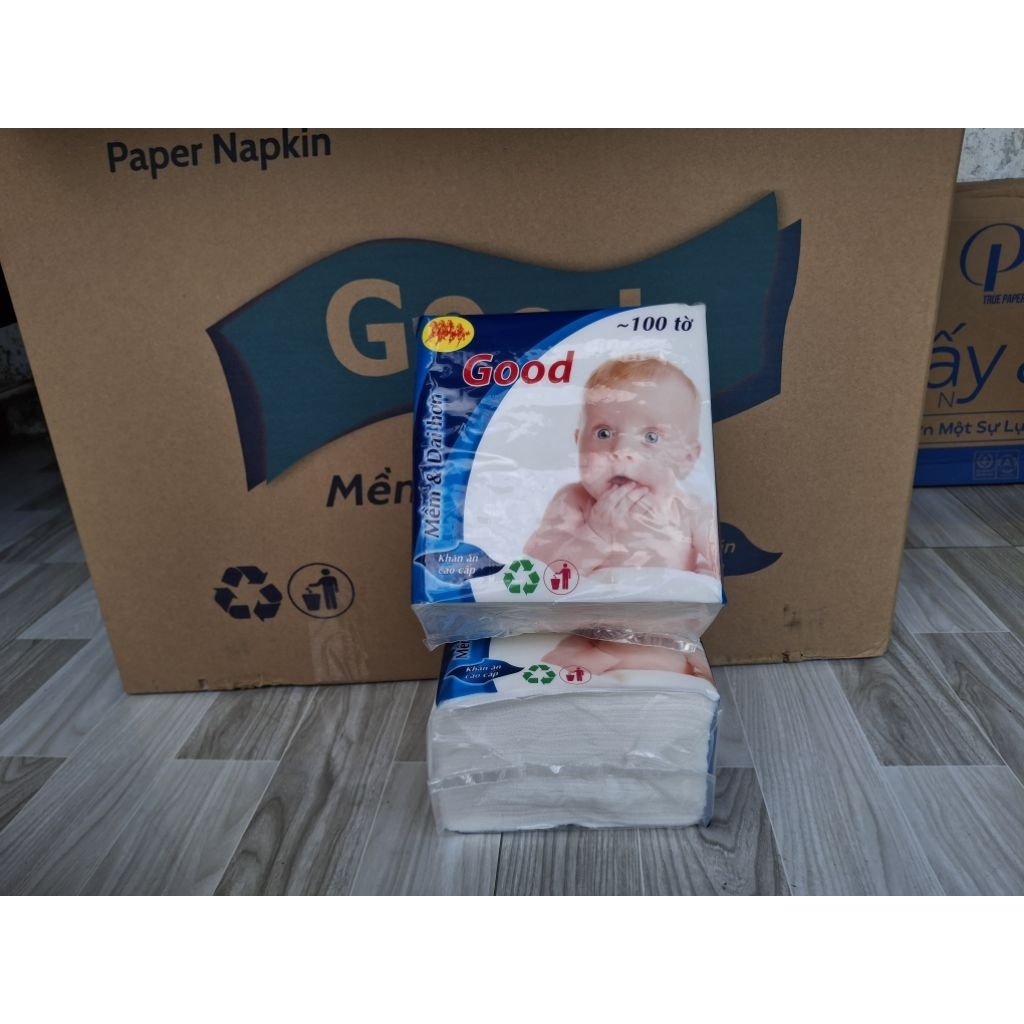 Thùng 36 gói Khăn Giấy Vuông Napkin Good 75_80 Tờ [ Phôi giấy XUONGGIANG chung Giấy vuông POSY]