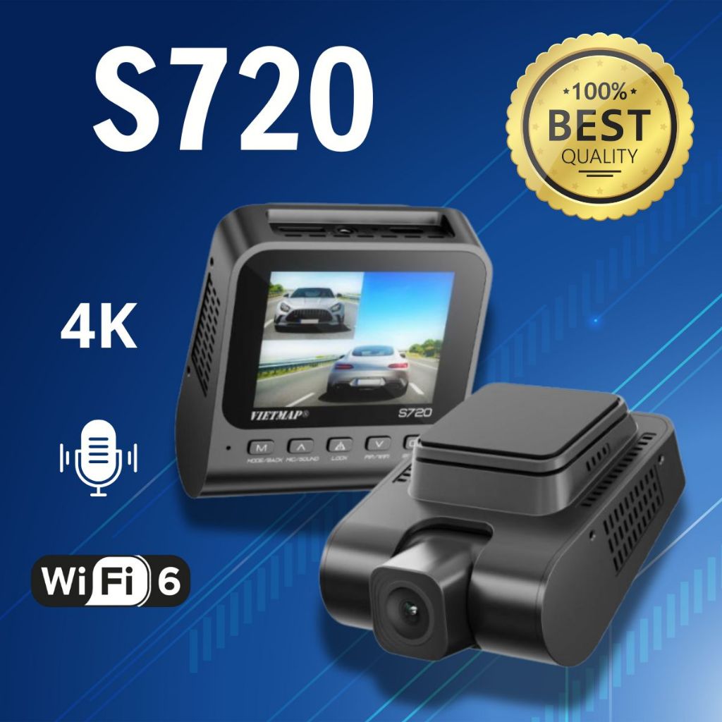 Camera hành trình ô tô Vietmap S720 - Cảnh báo giao thông - Tặng kèm thẻ nhớ 64GB
