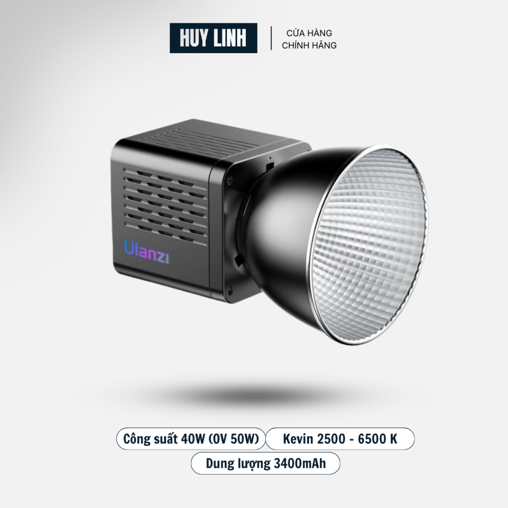 Ulanzi L024 đèn Studio công suất 40W đổi màu RGB đi kèm Tản sáng