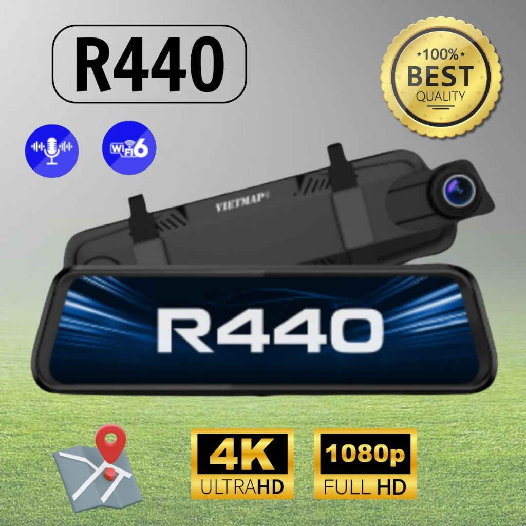 Camera Hành Trình Gương Vietmap R440 - Cảnh Báo Giao Thông Giọng Nói - TẶNG thẻ nhớ 64GB