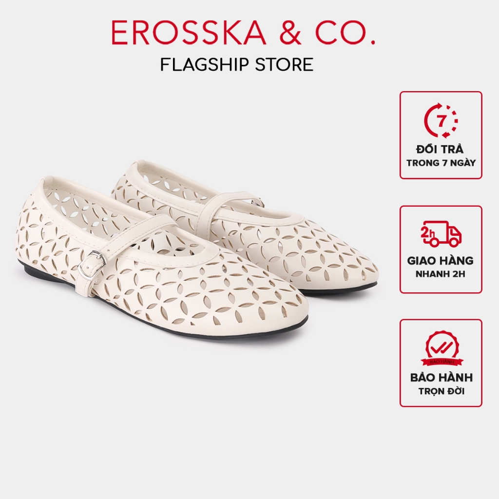 Erosska - Giày búp bê nữ lưới quai ngang kiểu dáng đơn giản cao 2cm - EL065