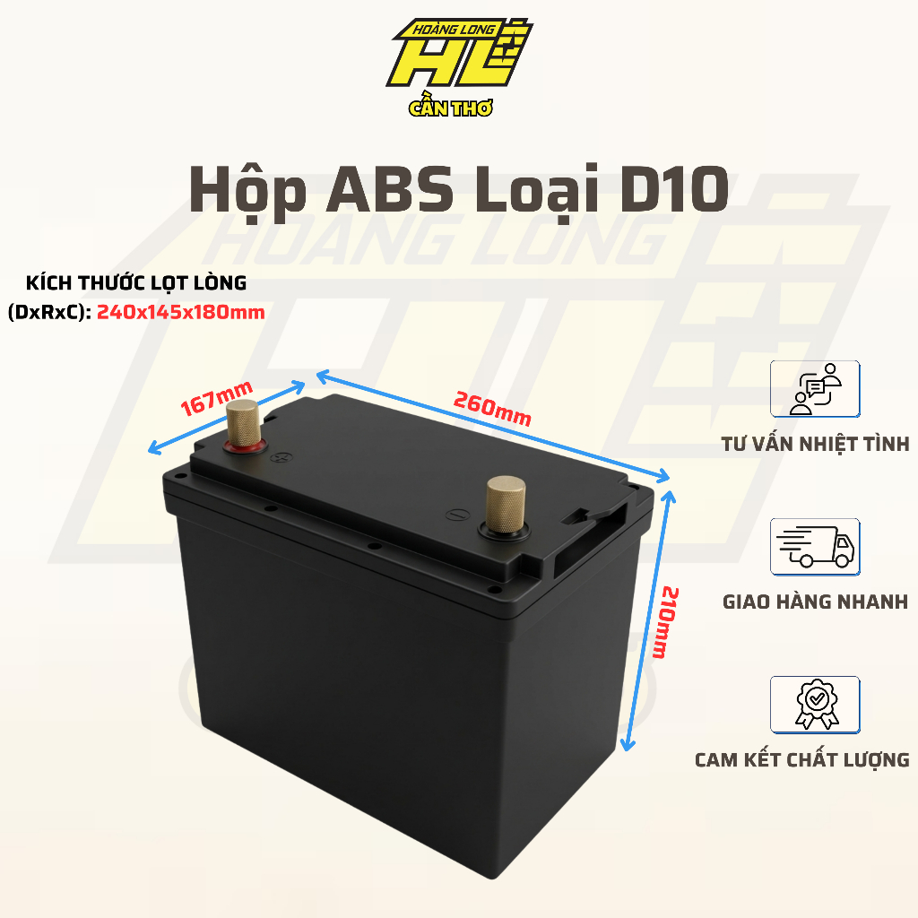 Hộp ABS Chống Nước Cỡ Lớn 90Ah 150Ah 200Ah 300Ah – Hộp Pin Chống Nước - Chống Bụi Siêu Bền
