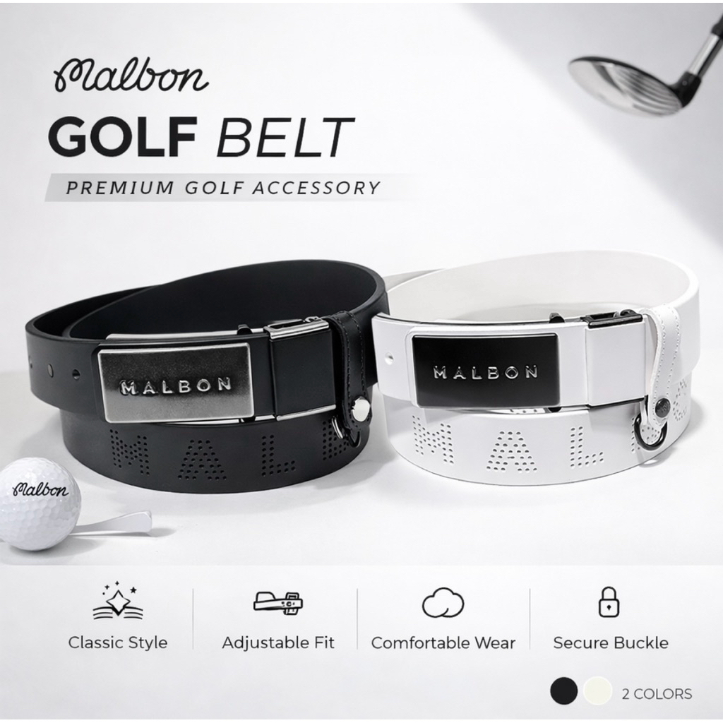 Thắt Lưng Golf Malbon Cao Cấp | Malbon Golf Belt Nam ( Malbon x Golfworldforall )