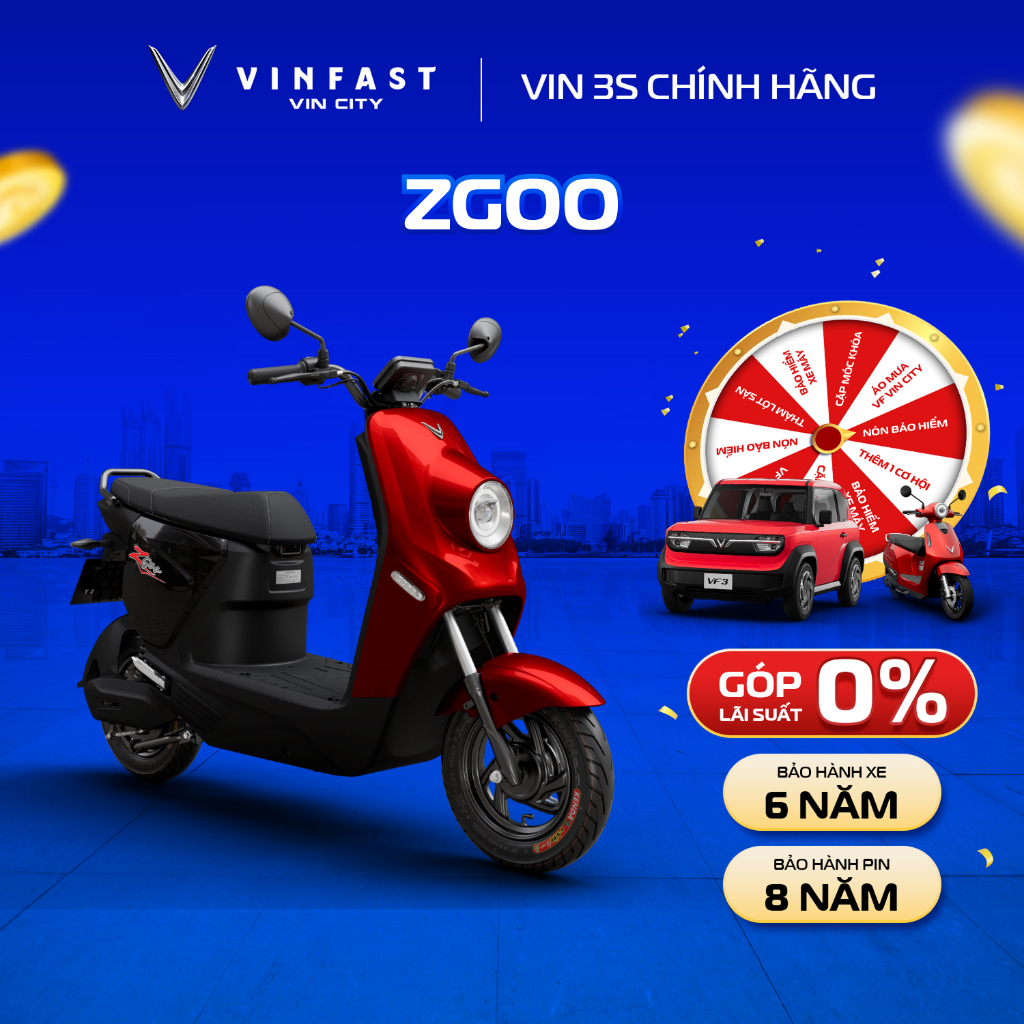 [Nhận xe HCM] ZGOO - xe máy điện Vinfast - trả góp 0% LS