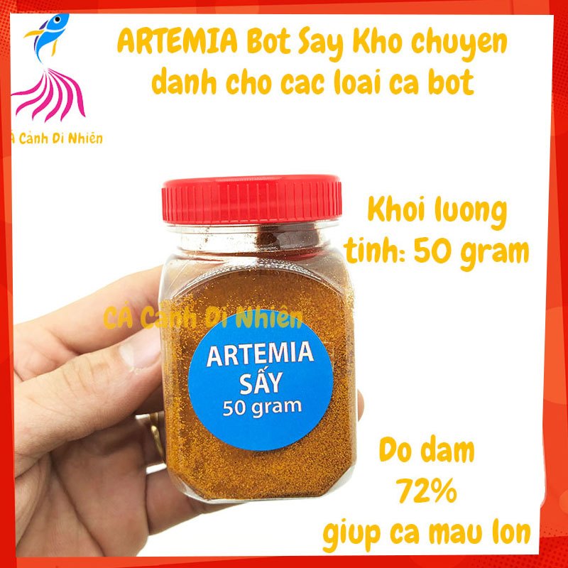 Artemia sấy khô cám trộn T10 50 gram thức ăn cho cá con - Cám cá bột