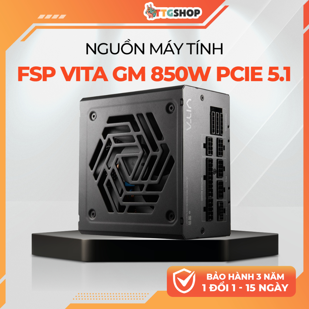 Nguồn Máy Tính FSP VITA GM 850W 80+ Gold | Full Modular | PCIe 5.1 | PSU 850W Cho PC Gaming/RTX