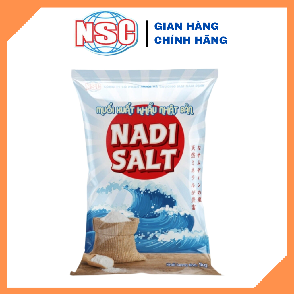 Muối hạt sạch xuất khẩu Nhật Bản, Muối Nadi Salt NSC muối biển tự nhiên, muối ngon giàu vi khoáng