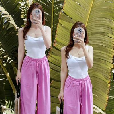 Quần linen lưng thun ống rộng diện hè xinh xắn Callene (XK858)