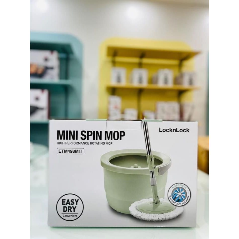 Bộ cây lau nhà xoay tay 360 độ Lock 498MIT tặng kèm 2 bông lau
