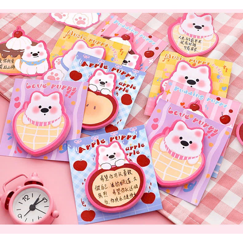 Set 3 Giấy Note chó Puppy - Giấy ghi nhớ - Giấy ghi chú - Giấy Note