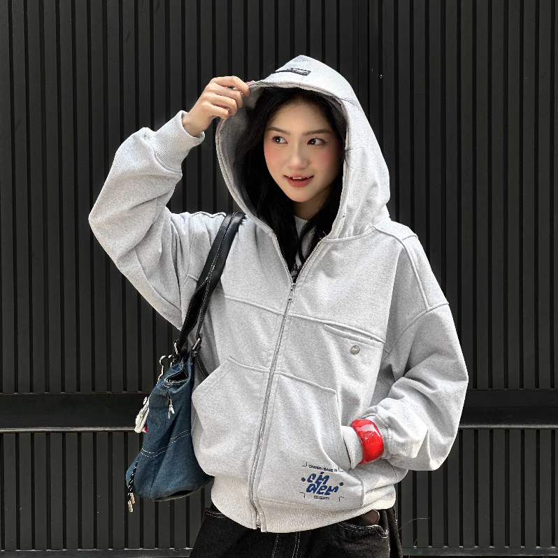 Áo Hoodie Zip Boxy BASE Cinder Form Đẹp, Local Brand Chính Hãng
