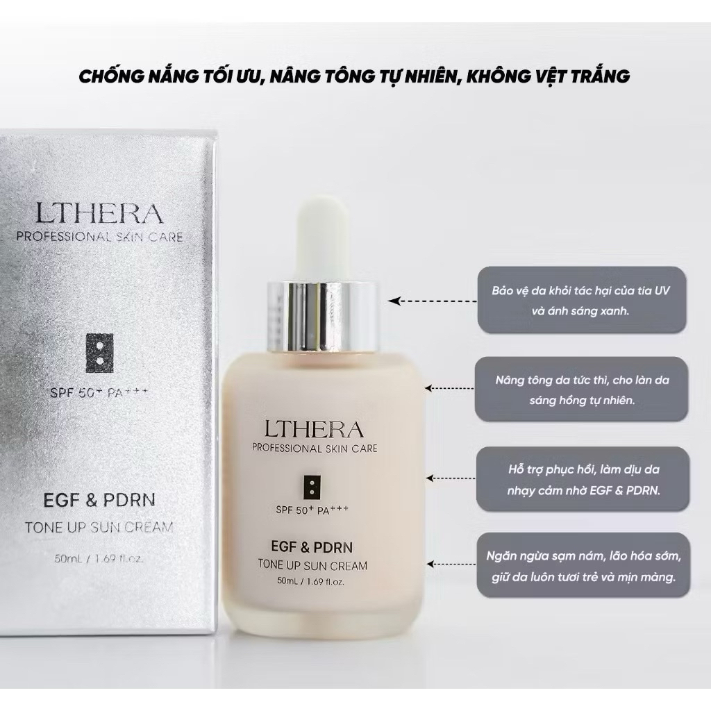 Serum chống nắng LTHERA nâng tone, dưỡng trắng da căng bóng Hàn Quốc 50ml
