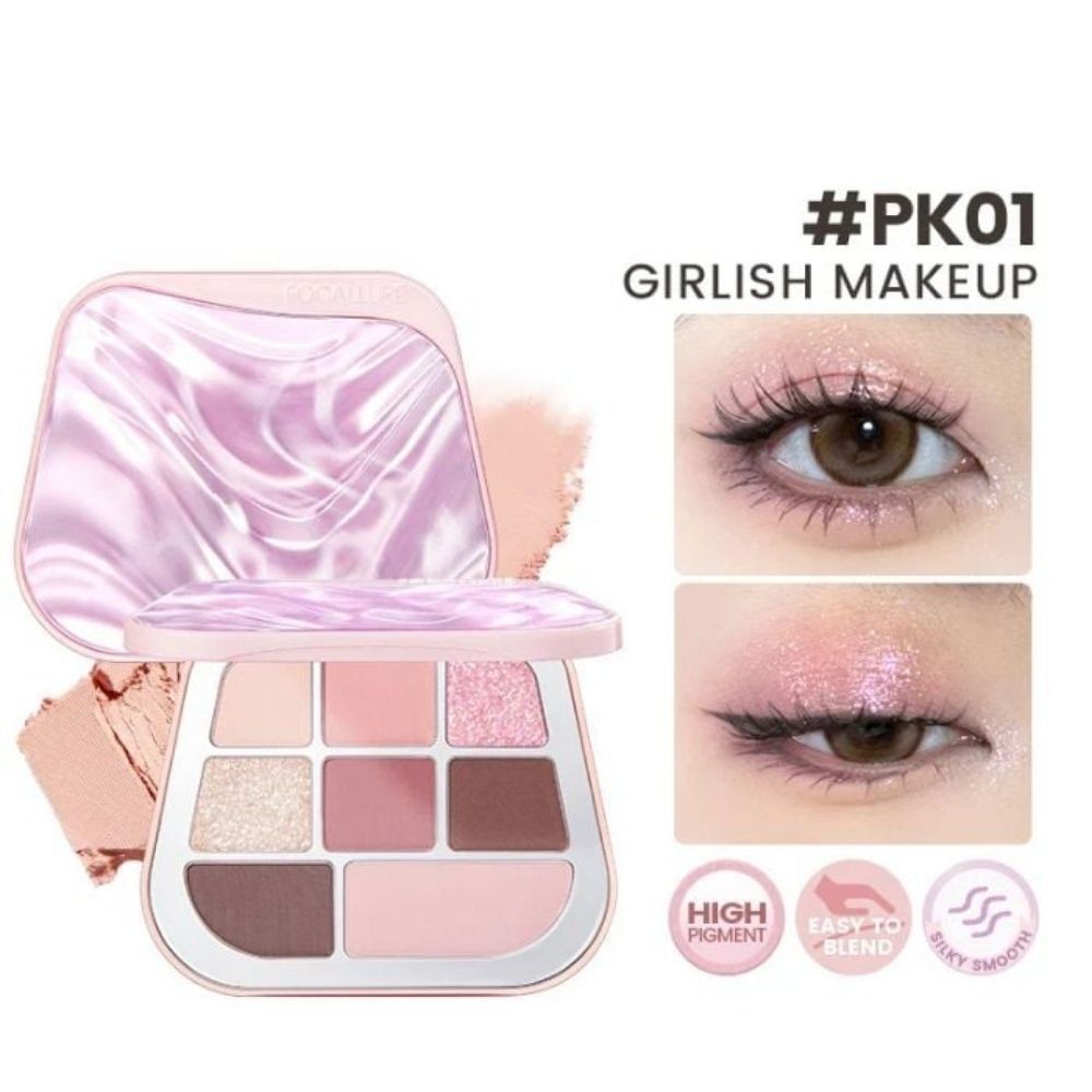 Ảnh 2 của Bảng phấn mắt FOCALLURE 8 Pan Pressed Powder Palette sắc tố cao, không nhòe, lâu trôi chống nước E09
