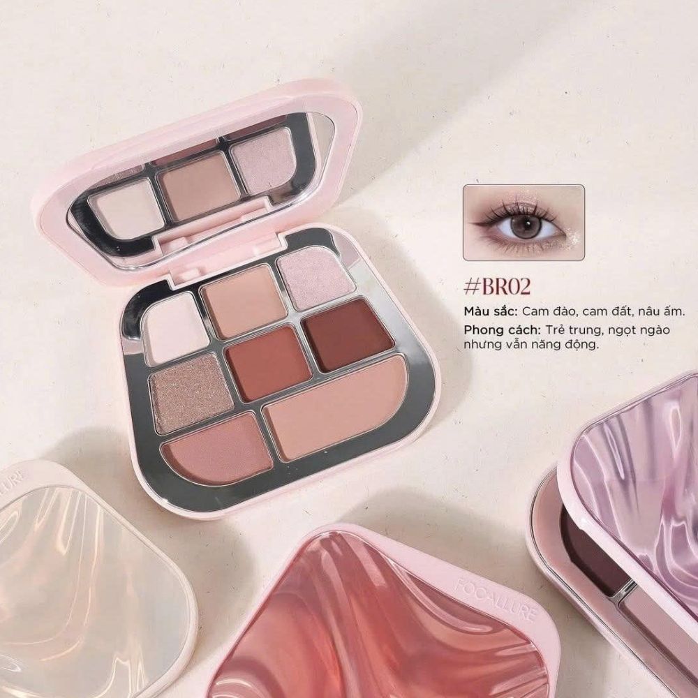 Ảnh 8 của Bảng phấn mắt FOCALLURE 8 Pan Pressed Powder Palette sắc tố cao, không nhòe, lâu trôi chống nước E09