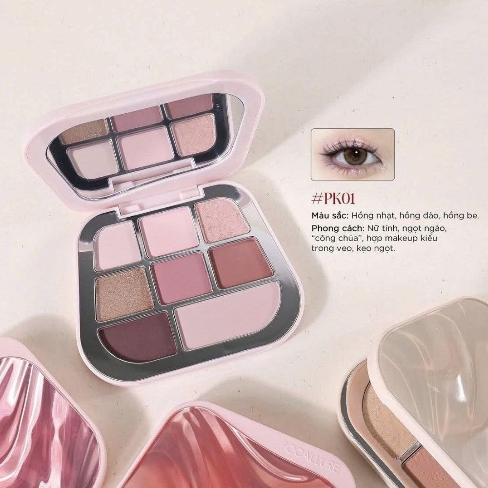 Ảnh 3 của Bảng phấn mắt FOCALLURE 8 Pan Pressed Powder Palette sắc tố cao, không nhòe, lâu trôi chống nước E09