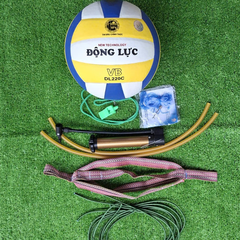 Combo Bóng chuyền DL220C Chính Hãng + Bộ Dây Treo + Còi + Bơm Mini