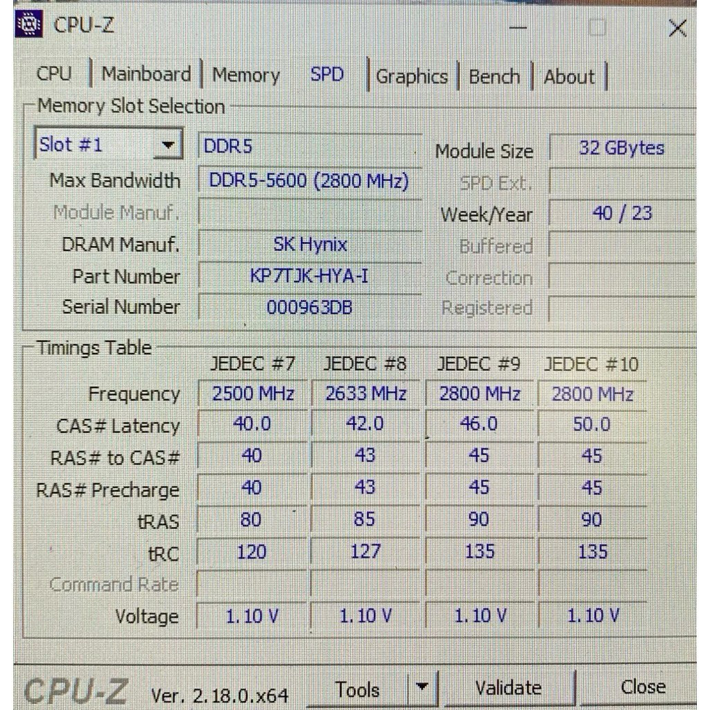Ram Laptop Ddr5 32Gb bus 5600 Hynix
