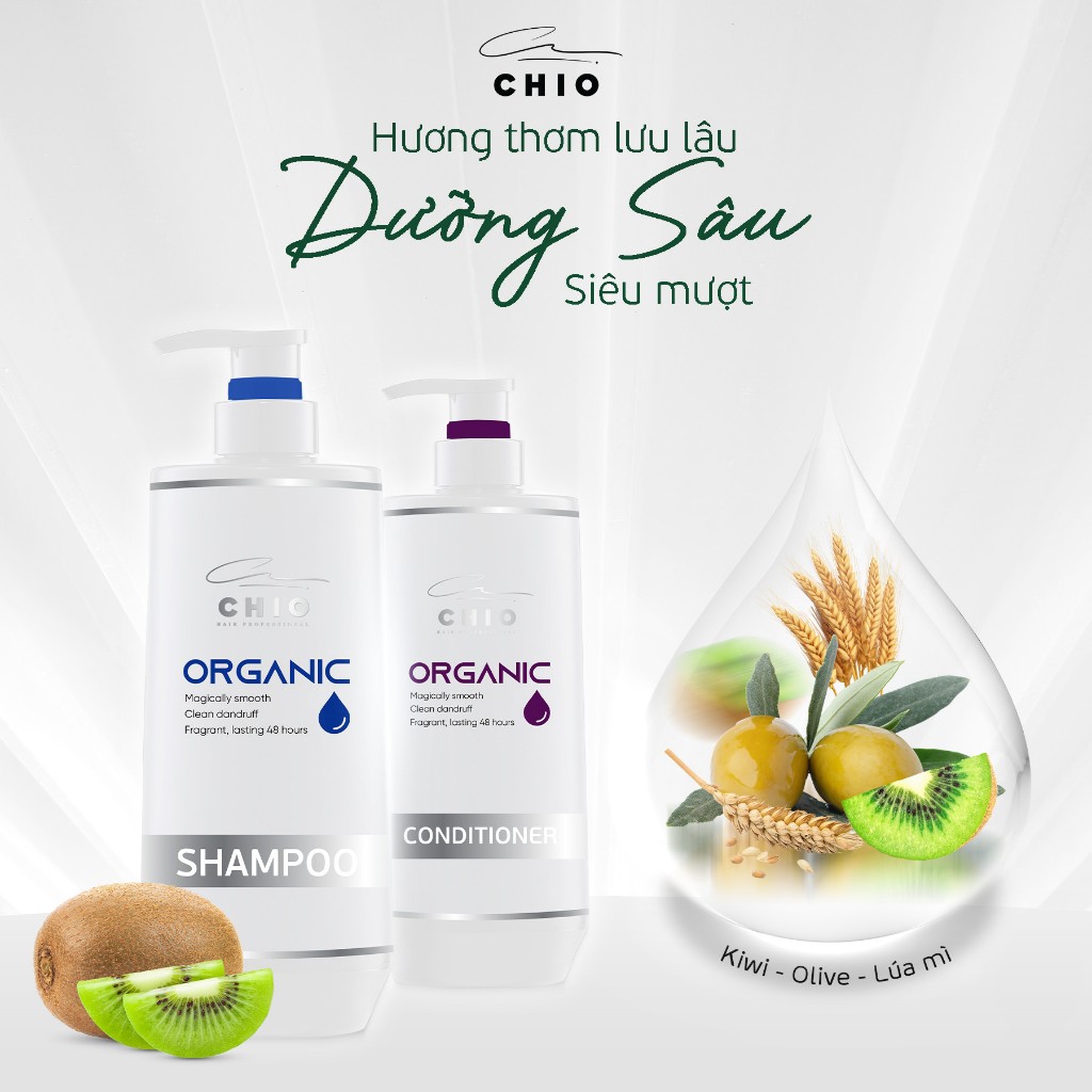 Combo dầu gội xả - Kem hấp ủ tóc siêu phục hồi hư tổn Chio 500ML - 800ML