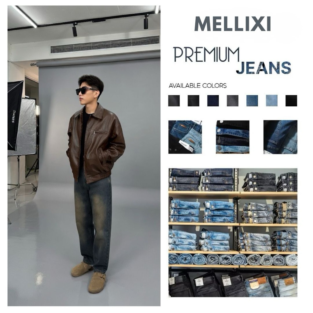Quần jean nam ống suông wash Màu Cạp cao hack dáng, quần jean bò dài streetwear đủ size