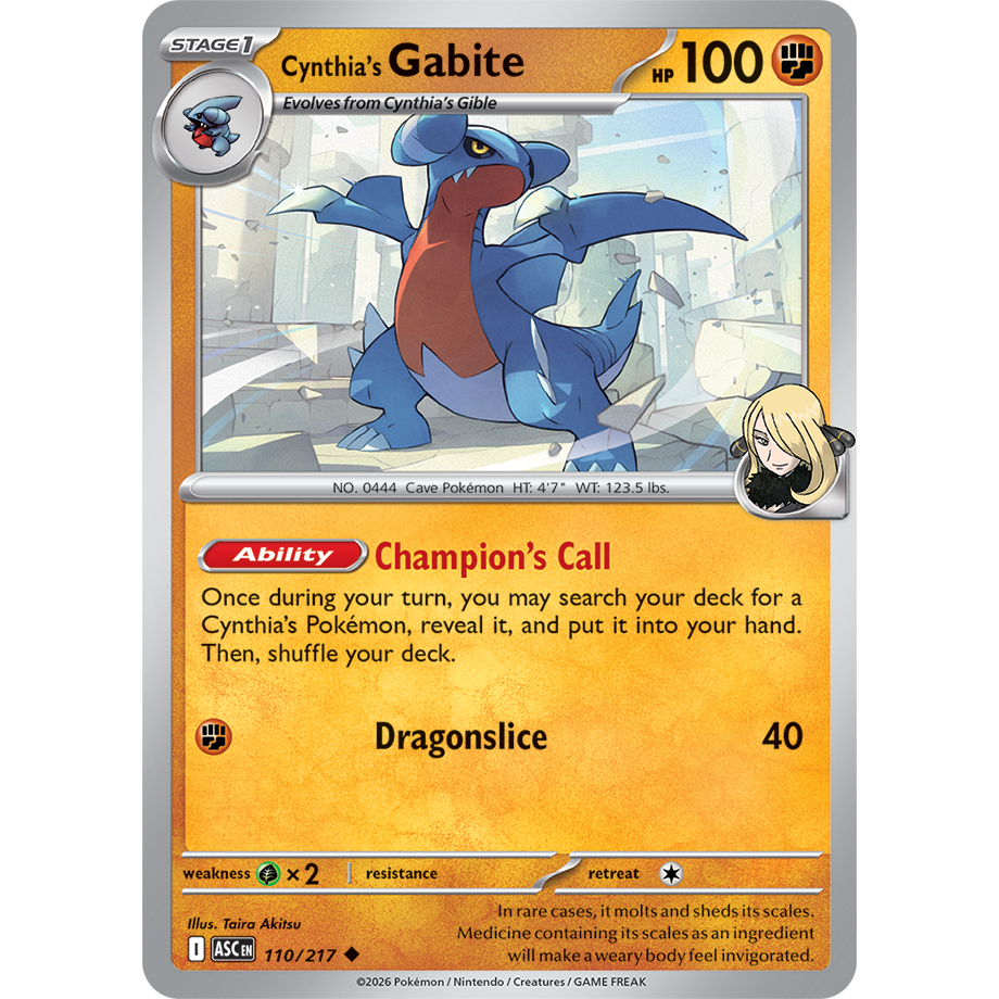 [KW2 Pokemon] [EN] Thẻ 110/217 Cynthia's Gabite - ASCEN