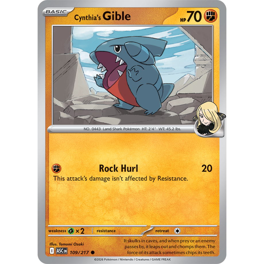 [KW2 Pokemon] [EN] Thẻ 109/217 Cynthia's Gible - ASCEN