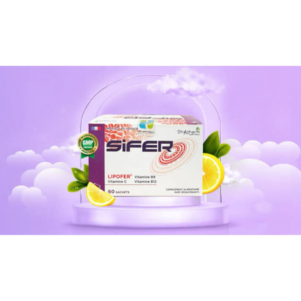 SẮT SINH HỌC SIFER-Bổ sung sắt, Vitamin B9, B12, C cho cơ thể. Hỗ trợ giảm nguy cơ thiếu máu do thiế