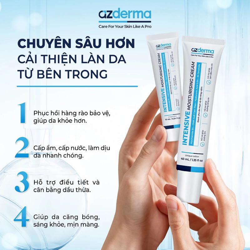 Kem dưỡng ẩm, phục hồi da Intensive Moisturising Cream Azderma