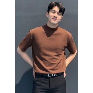Áo Thun Trơn Cổ Cao 3.5cm PAZURU Cuddle Tee - Chất Cotton 30 Cao Cấp, Form Regular Hàn Quốc
