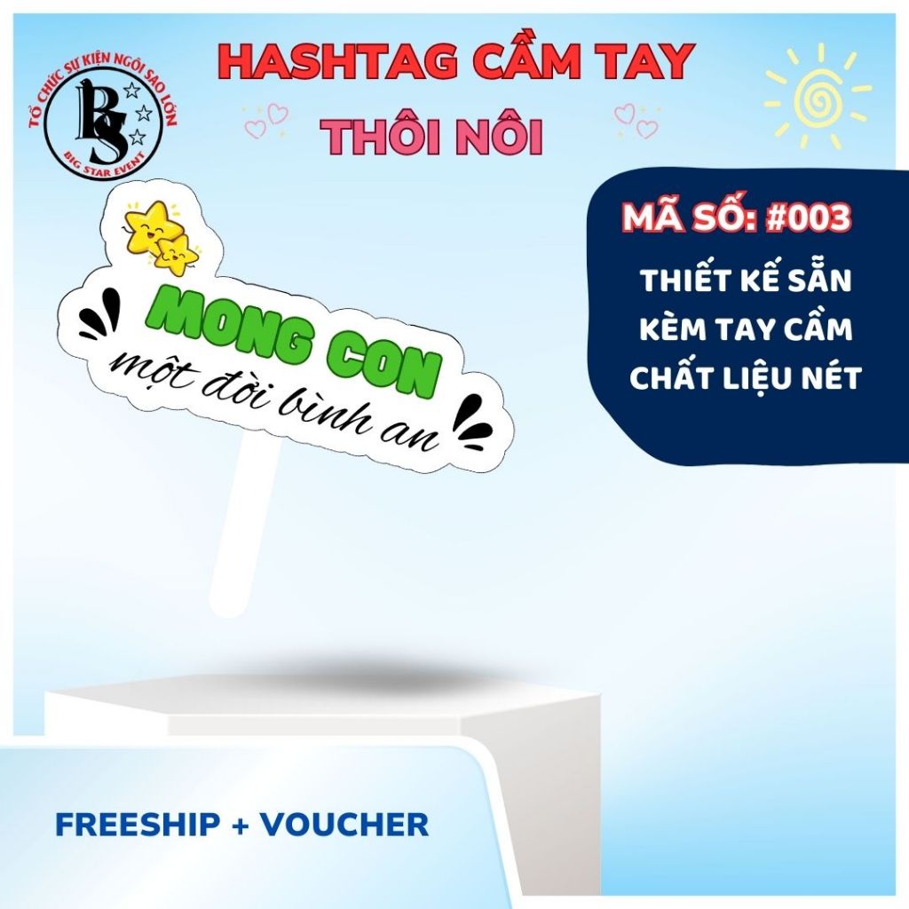 [FREESHIP + VOUCHER] Hashtag Cầm Tay Sinh Nhật Cho Bé Trai Hashtag Thôi Nôi Decor Tiệc Sinh Nhật, Ph