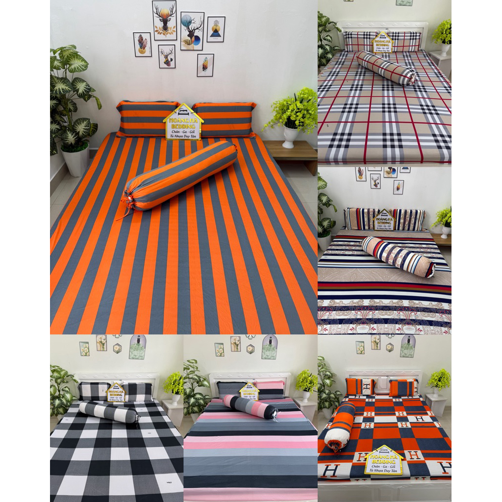 Bộ ga thun hàn quốc 4 món MẪU SỌC - NHIỀU MẪU