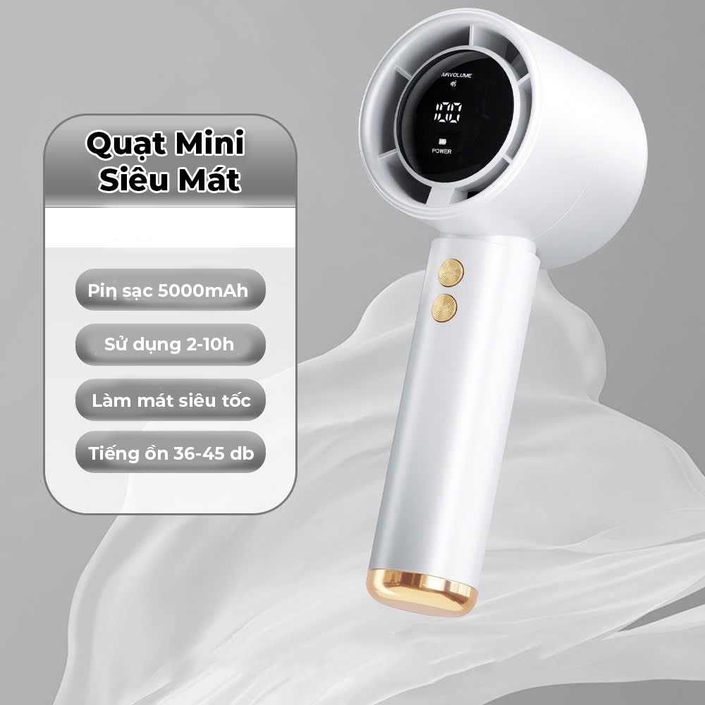Quạt mini cầm tay N68 PIN 5000mAh di động màn hình hiển thị pin có thể sạc gió mạnh 100 tốc độ turbo phản lực _ Q1 | BigBuy360 - bigbuy360.vn