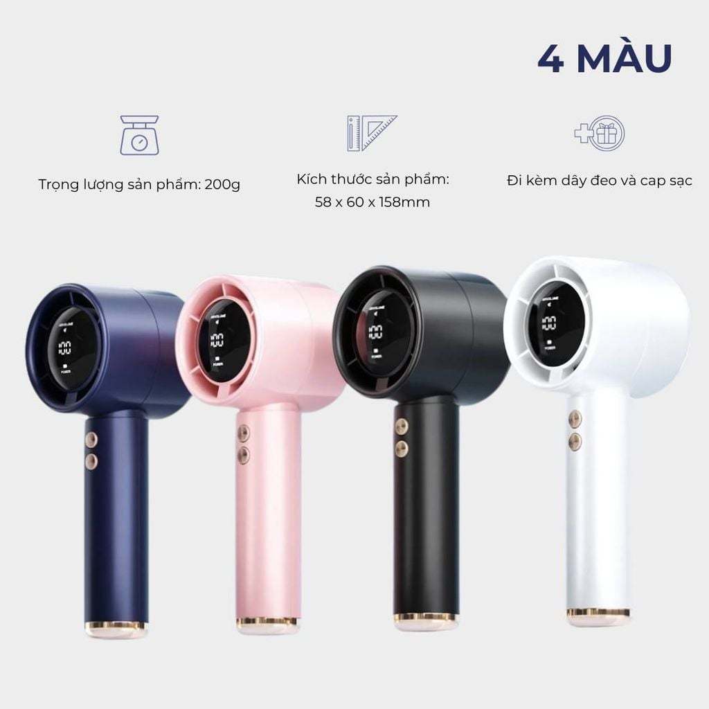 Quạt mini cầm tay N68 PIN 5000mAh di động màn hình hiển thị pin có thể sạc gió mạnh 100 tốc độ turbo phản lực _ Q1 | BigBuy360 - bigbuy360.vn