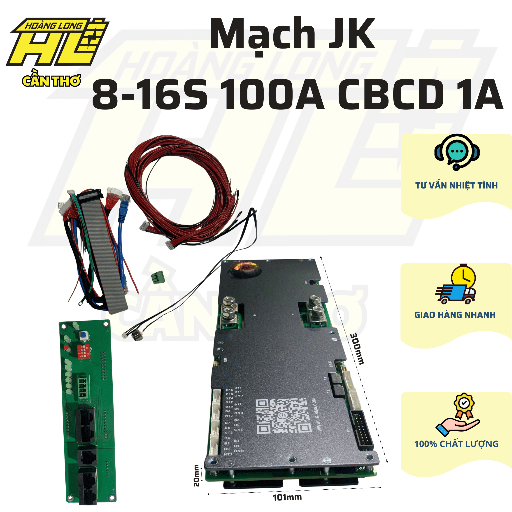 Mạch Bảo Vệ Thông Minh JK BMS 8-16S 100A - Cân Bằng Chủ Động 1A