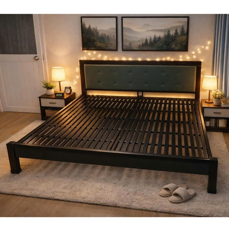 Giường sắt đơn chắc chắn, lắp rap dễ dàng