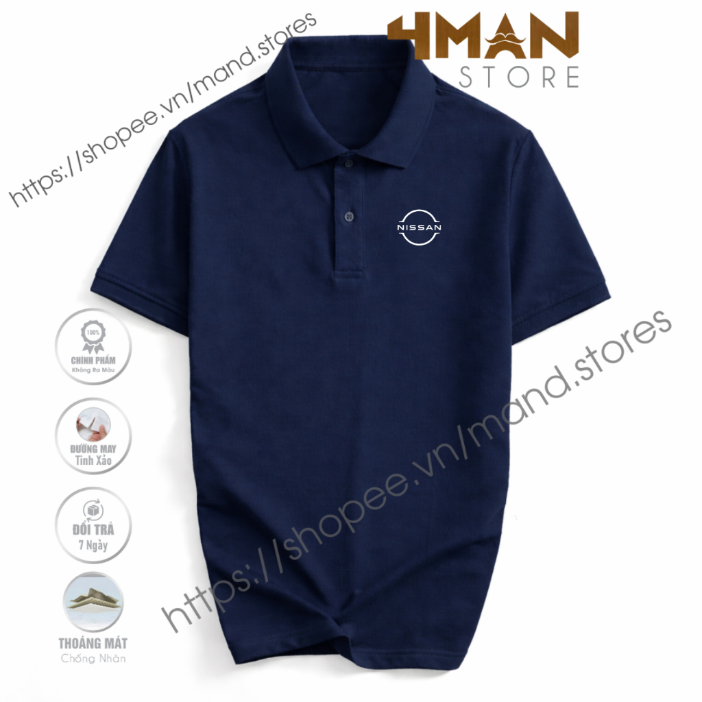 Áo thun Polo NISSAN - Vải thun Cá sấu CVC Cao Cấp Dày Mịn Thoáng Mát - Chống nhăn - 4Man Store