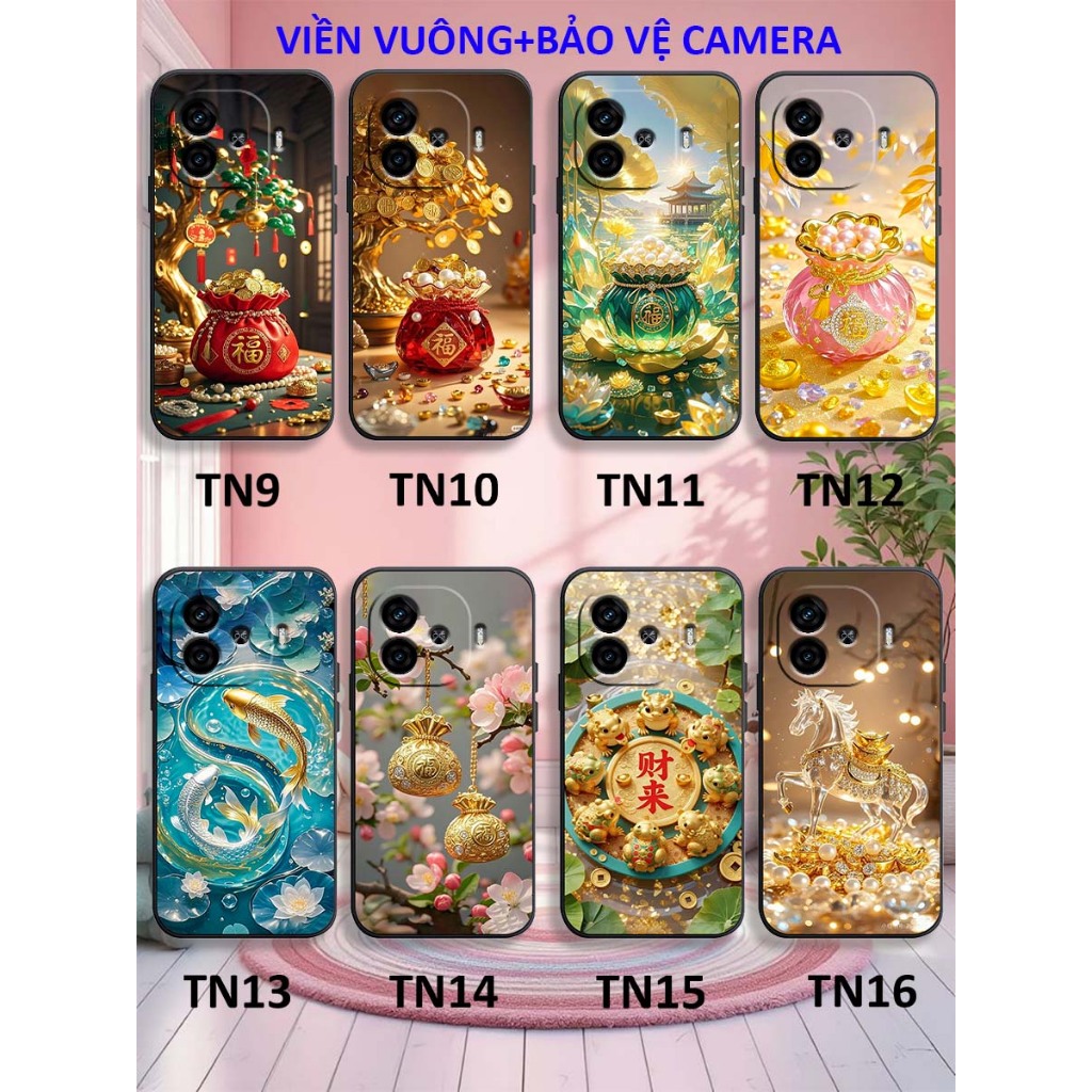 Ốp Lưng điện thoại VIVO IQ Z9 TURBO 5G TPU viền vuông in hình túi thần tài mang may mắn tài lộc
