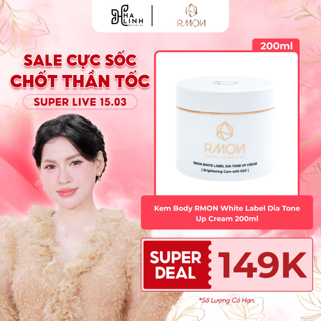 [SPD VHL x RMON] Kem Body RMON White Label Dia Tone Up Cream 200ml