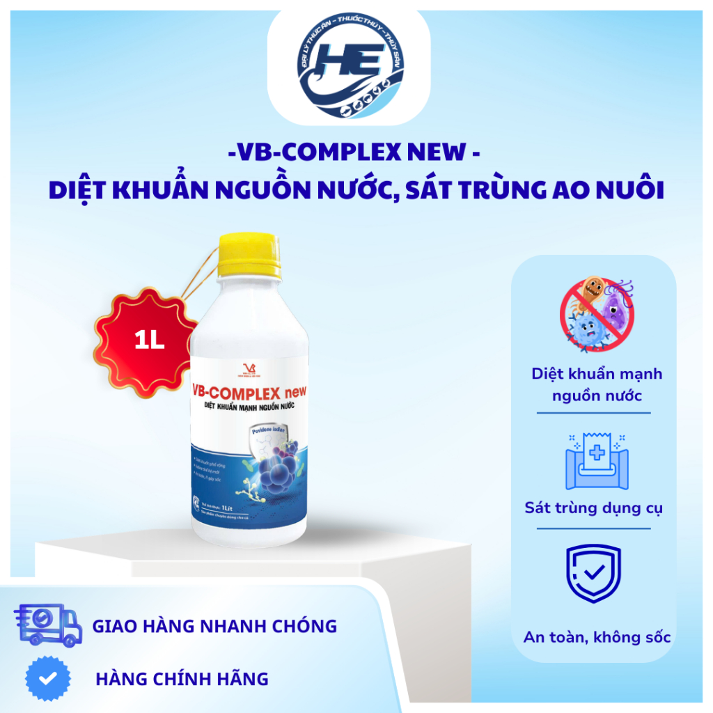 VIBO VB-COMPLEX New – Povidone Iodine sát trùng ao nuôi, xử lý vi khuẩn