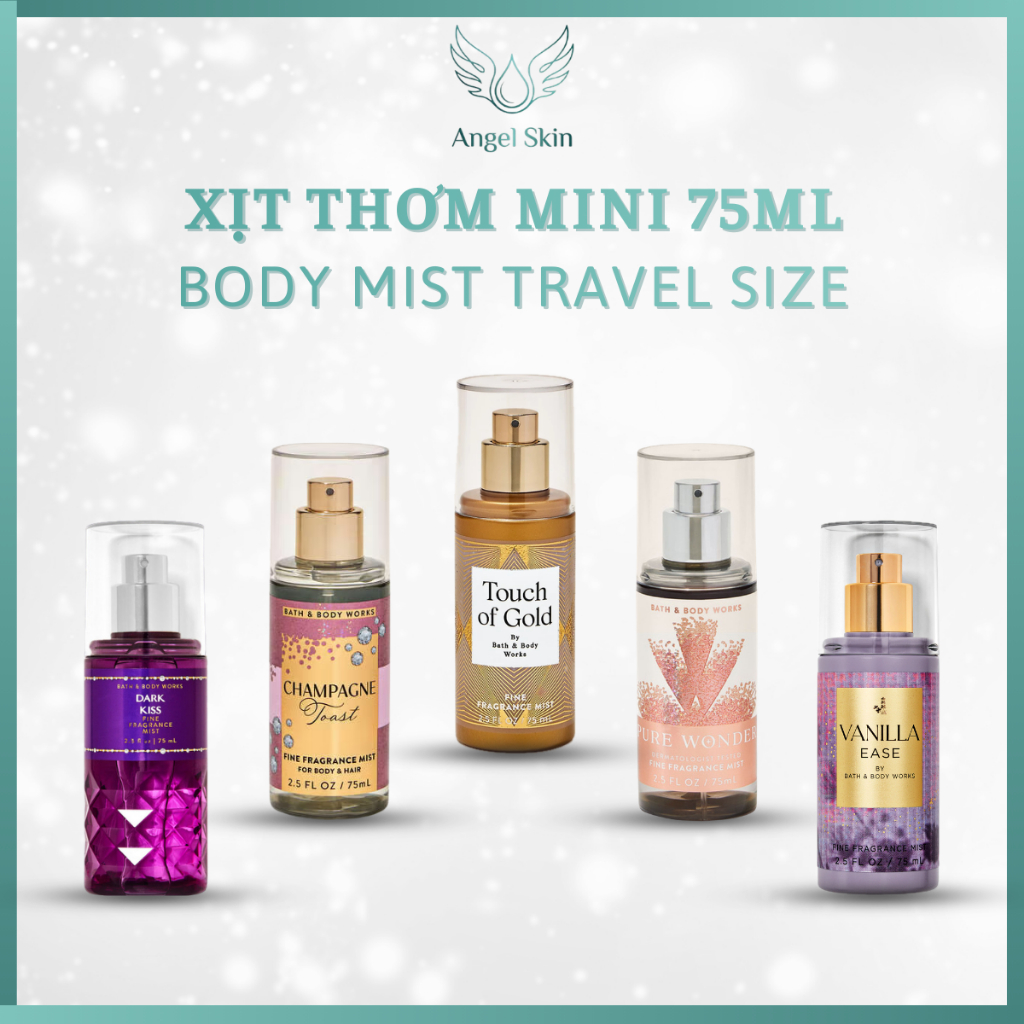 Body Mist BBW MiniSize 75mL Auth US -  Xịt thơm toàn thân Bath And Body Works Hương Nước Hoa Mini 75