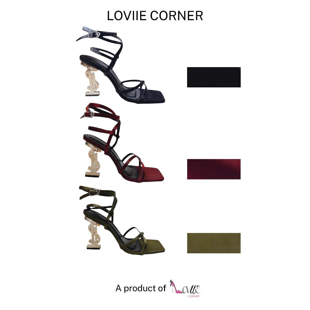 LOVIIECORNER - GIÀY CAO GÓT NỮ MŨI VUÔNG QUAI ĐAN CHÉO - GIÀY SANDAL CAO GÓT NỮ GÓT TRỤ LOE 9 PHÂN -